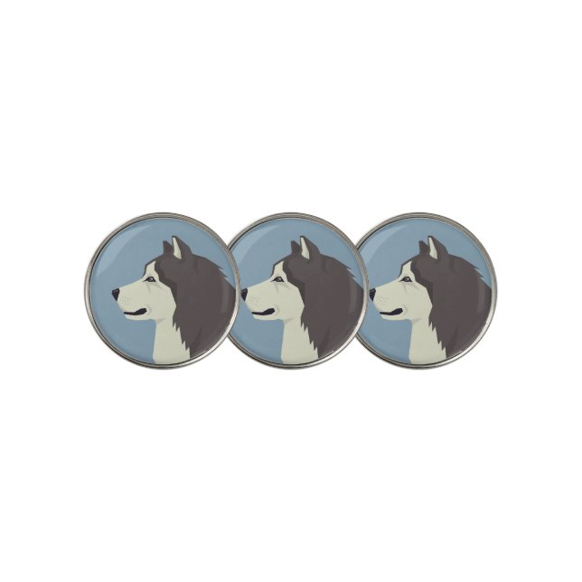 Alaskan Malamute Golf Ball Marker (3 Up)