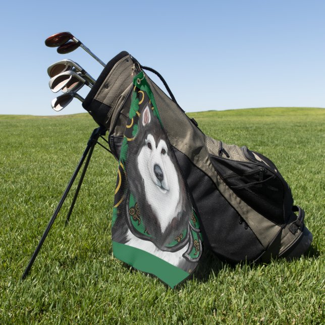 Alaskan Malamute                 Golf Towel (Green)