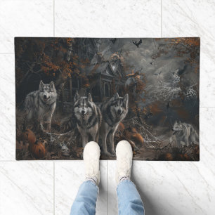 Alaskan Malamute Halloween Night Doggy Delight Doormat