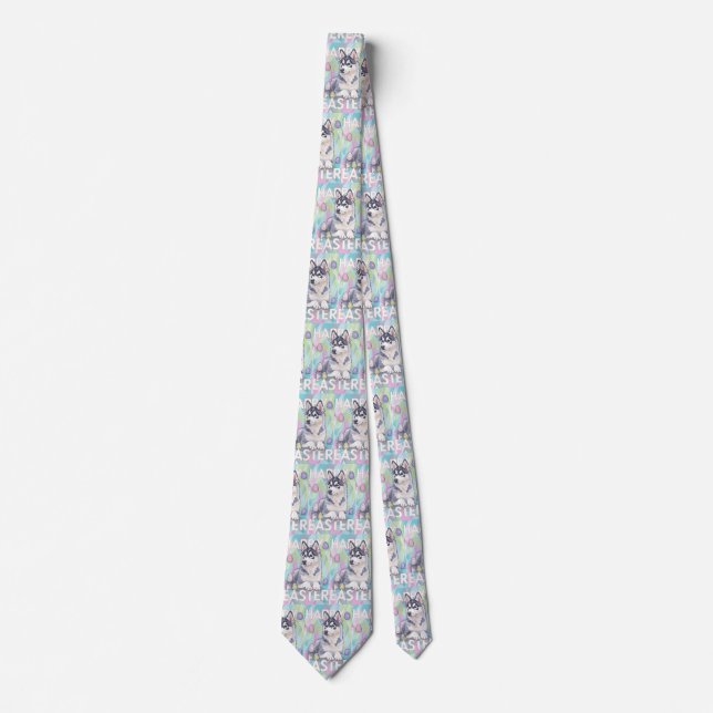 Alaskan Malamute Happy Easter Neck Tie (Front)