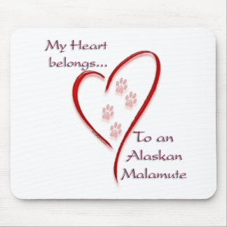 Alaskan Malamute Heart Belongs Mouse Pad