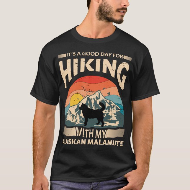Alaskan Malamute Hiking, Malamute Mom and Dad T-Shirt (Front)