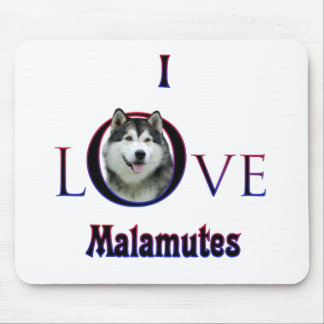 Alaskan Malamute I Love Mouse Pad