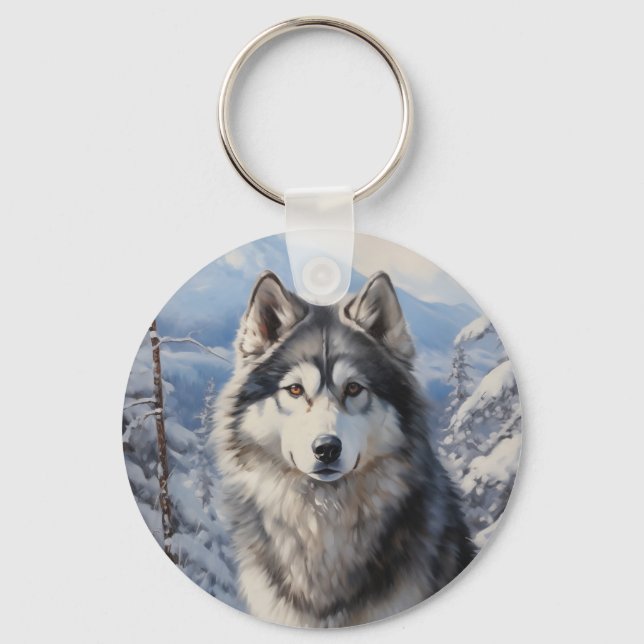 Alaskan Malamute Keychain (Front)