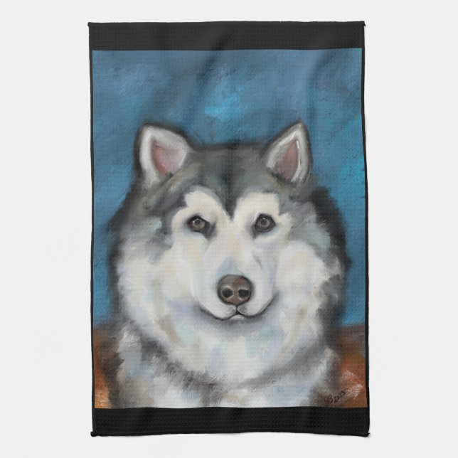 Alaskan Malamute Kitchen Towel (Vertical)
