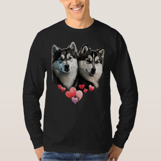 Alaskan Malamute Love Heart on Alaskan Malamute   T-Shirt