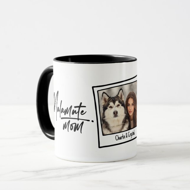 Alaskan Malamute Mom Custom Photo & Name Fun Chic Mug (Front Left)
