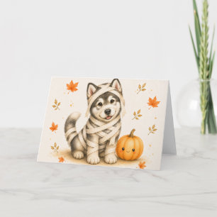 Alaskan Malamute Mommy Halloween Card