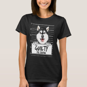 Alaskan Malamute Mugshot Guilty Dog T-Shirt