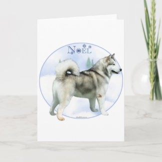 Alaskan Malamute Noel Holiday Card