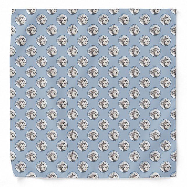 Alaskan Malamute Painting - Cute Original Dog Art Bandana (Front)