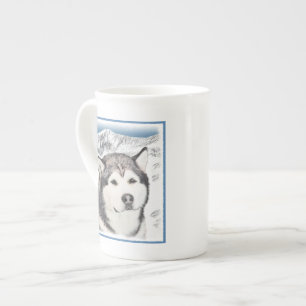 Alaskan Malamute Painting - Cute Original Dog Art Bone China Mug