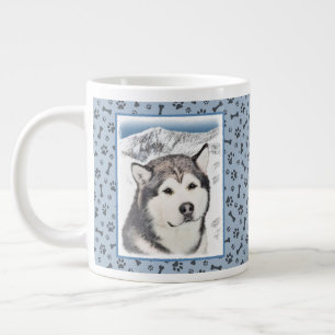 Alaskan Malamute Painting - Cute Original Dog Art Giant Coffee Mug