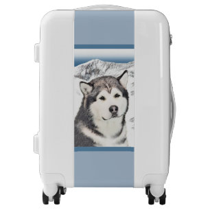Alaskan Malamute Painting - Cute Original Dog Art Luggage