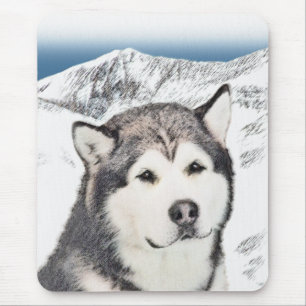 Alaskan Malamute Painting - Cute Original Dog Art Mouse Pad