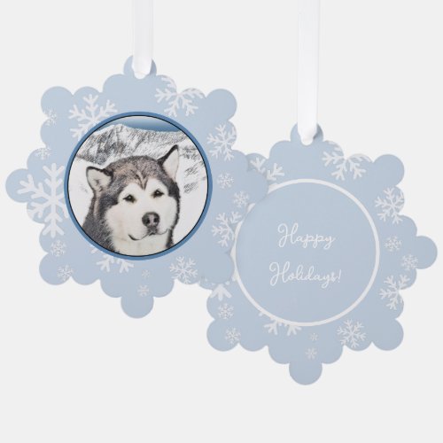 Alaskan Malamute Painting _ Cute Original Dog Art Ornament Card