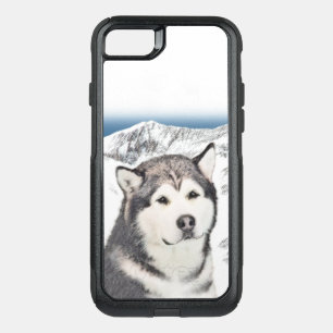Alaskan Malamute Painting - Cute Original Dog Art OtterBox Commuter iPhone SE/8/7 Case