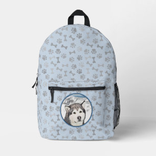 Alaskan Malamute Painting - Cute Original Dog Art Printed Backpack