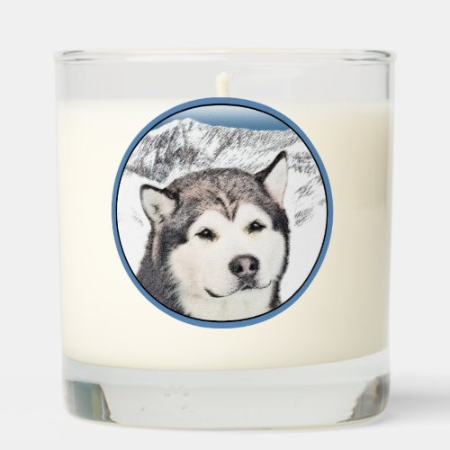 Alaskan Malamute Painting _ Cute Original Dog Art Scented Candle