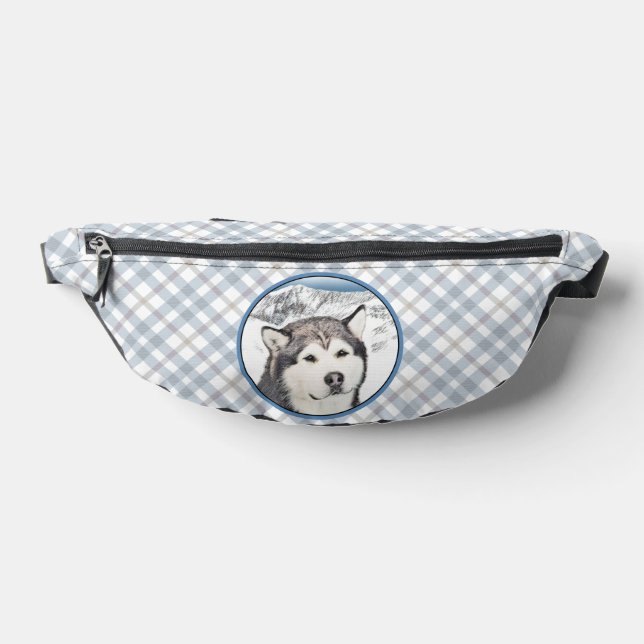 Alaskan Malamute Painting Mal Mally Sled Dog Art Fanny Pack (Lay Down)