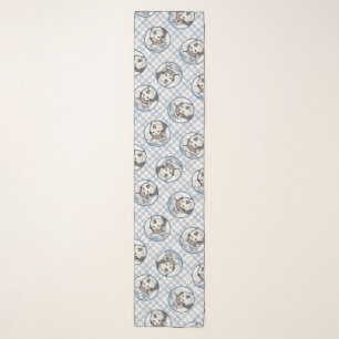 Alaskan Malamute Painting Mal Mally Sled Dog Art Scarf