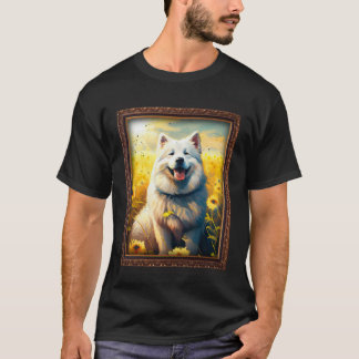 Alaskan Malamute Painting Sunflower Flower Mom Wom T-Shirt