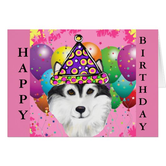 Alaskan Malamute Party Dog Cards (Front Horizontal)