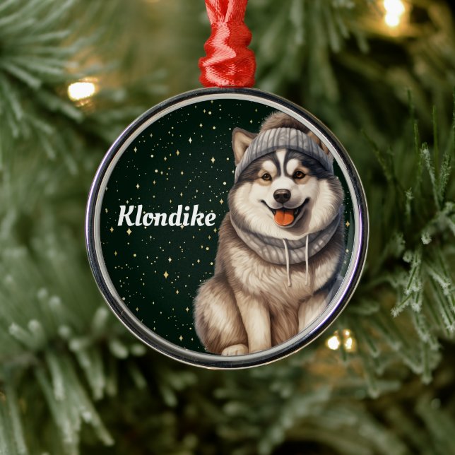 Alaskan Malamute Personalized Christmas Ornament (Tree)