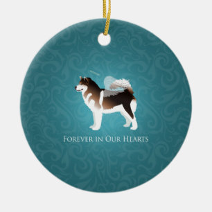 Alaskan Malamute Pet Loss Design Ceramic Ornament