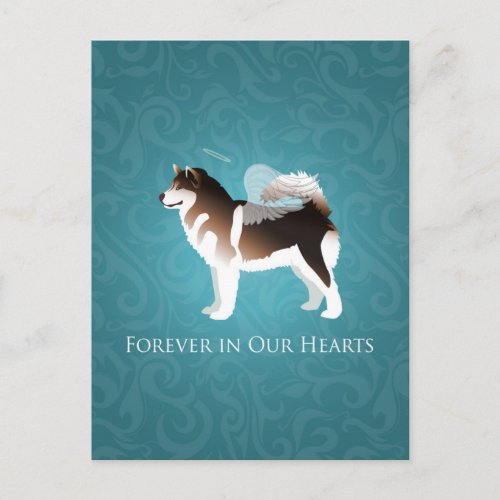 Alaskan Malamute Pet Loss Design Postcard