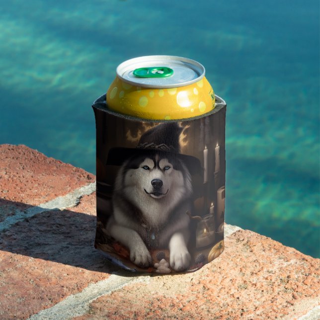 Alaskan Malamute Pumpkins Halloween Scary Can Cooler (In Situ Pool)