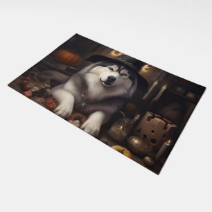 Alaskan Malamute Pumpkins Halloween Scary Doormat