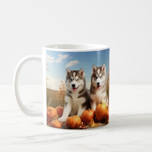 Alaskan Malamute Puppy Autumn Delight Pumpkin Coffee Mug