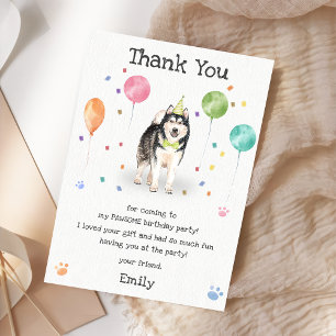 Alaskan Malamute Puppy Dog Birthday Thank You Card