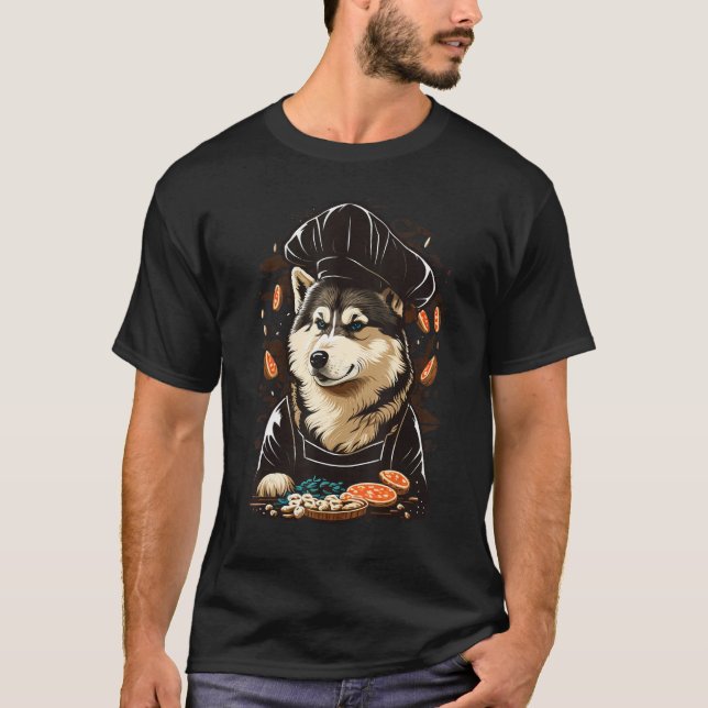 Alaskan Malamute Restaurant cook on Alaskan Malamu T-Shirt (Front)