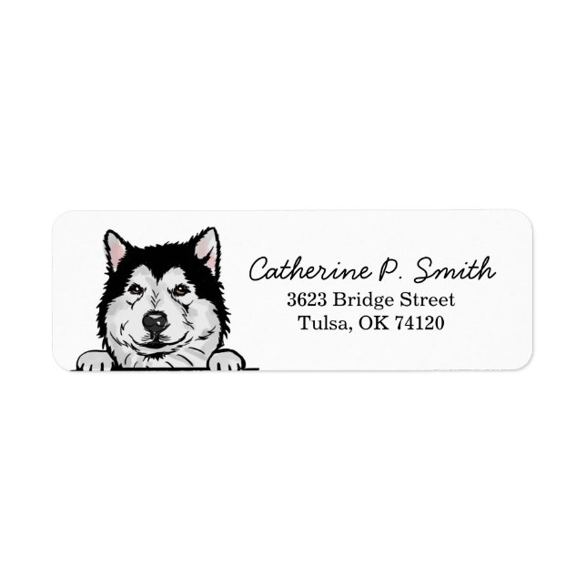 Alaskan Malamute Return Address Label (Front)