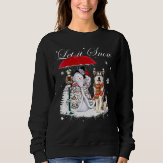 Alaskan Malamute Santa Dog Christmas Snowman Xmas Sweatshirt