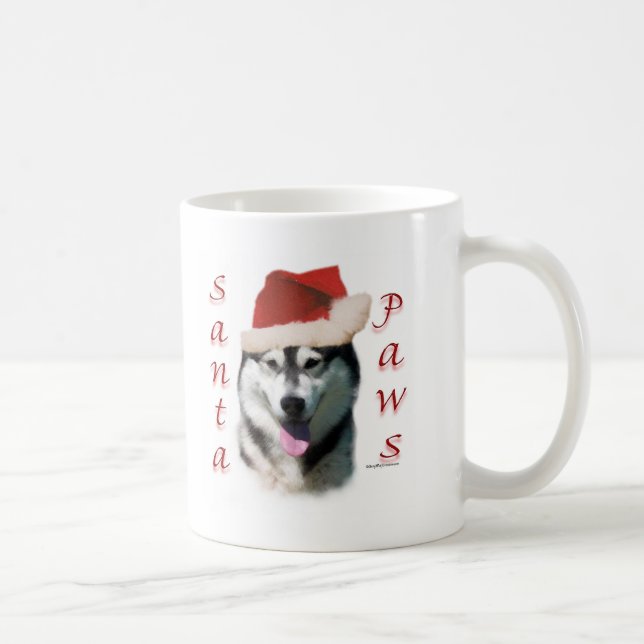 Alaskan Malamute Santa Paws Coffee Mug (Right)