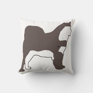Alaskan Malamute seal and white silo Throw Pillow