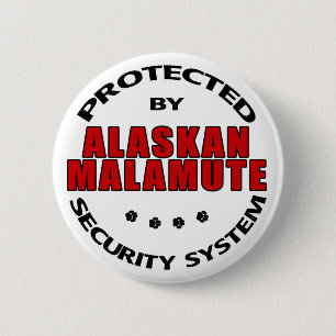Alaskan Malamute Security Pinback Button