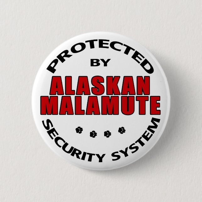 Alaskan Malamute Security Pinback Button (Front)