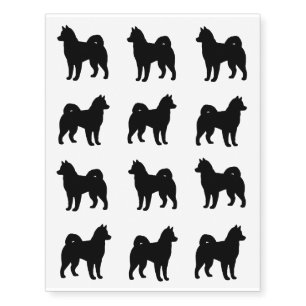Alaskan Malamute Silhouettes Temporary Tattoos