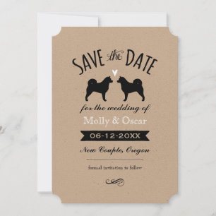 Alaskan Malamute Silhouettes Wedding Save the Date