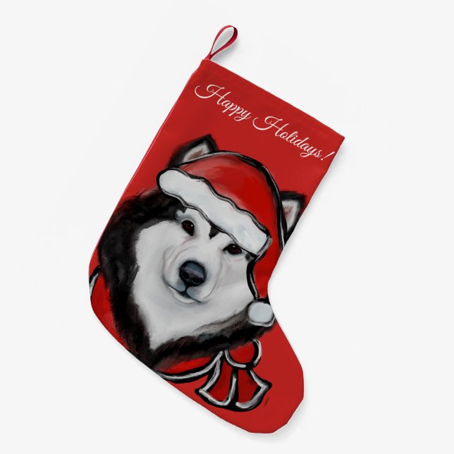 Alaskan Malamute  Small Christmas Stocking (Front (Hanging))