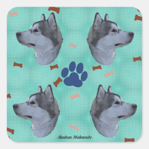 Alaskan Malamute Square Sticker
