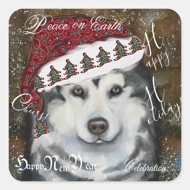 Alaskan Malamute                 Square Sticker (Front)