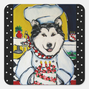 ALASKAN MALAMUTE  SQUARE STICKER