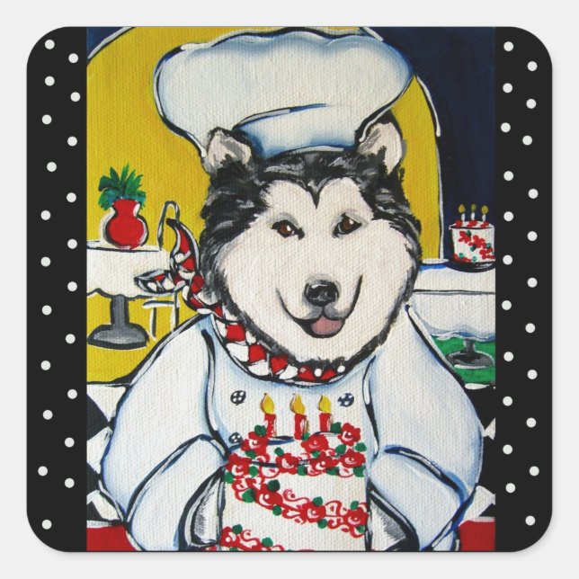 ALASKAN MALAMUTE  SQUARE STICKER (Front)