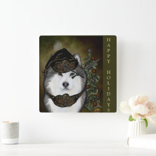 Alaskan Malamute Square Wall Clock