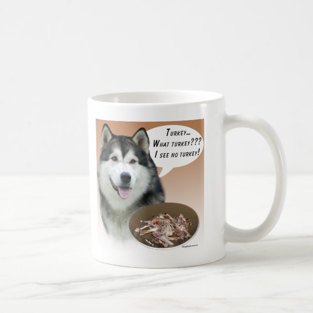 Alaskan Malamute Turkey Coffee Mug (Right)